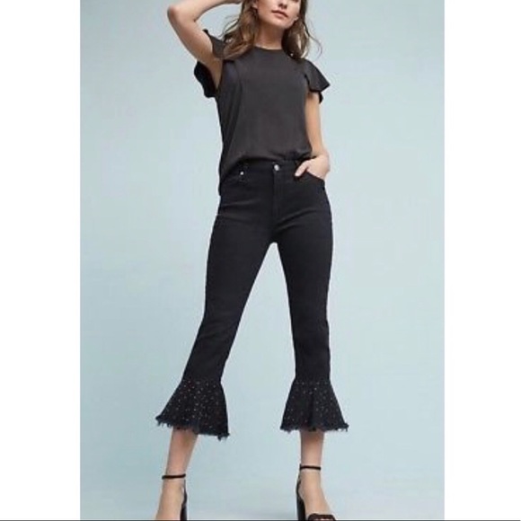 anthropologie • pilcro studded crop flare jeans - Picture 2 of 7